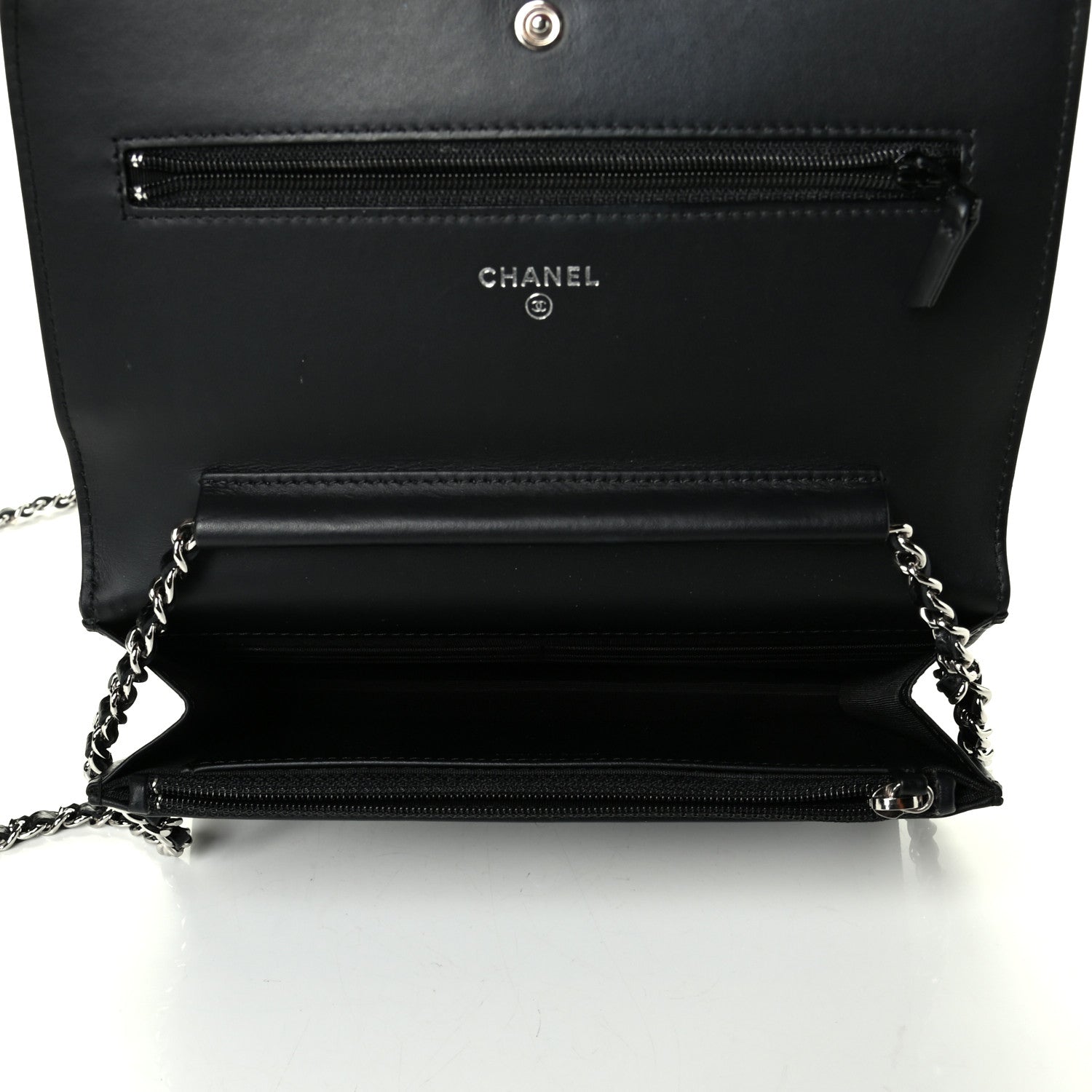 Chanel Caviar Timeless CC Wallet On Chain WOC Black 4 of 6