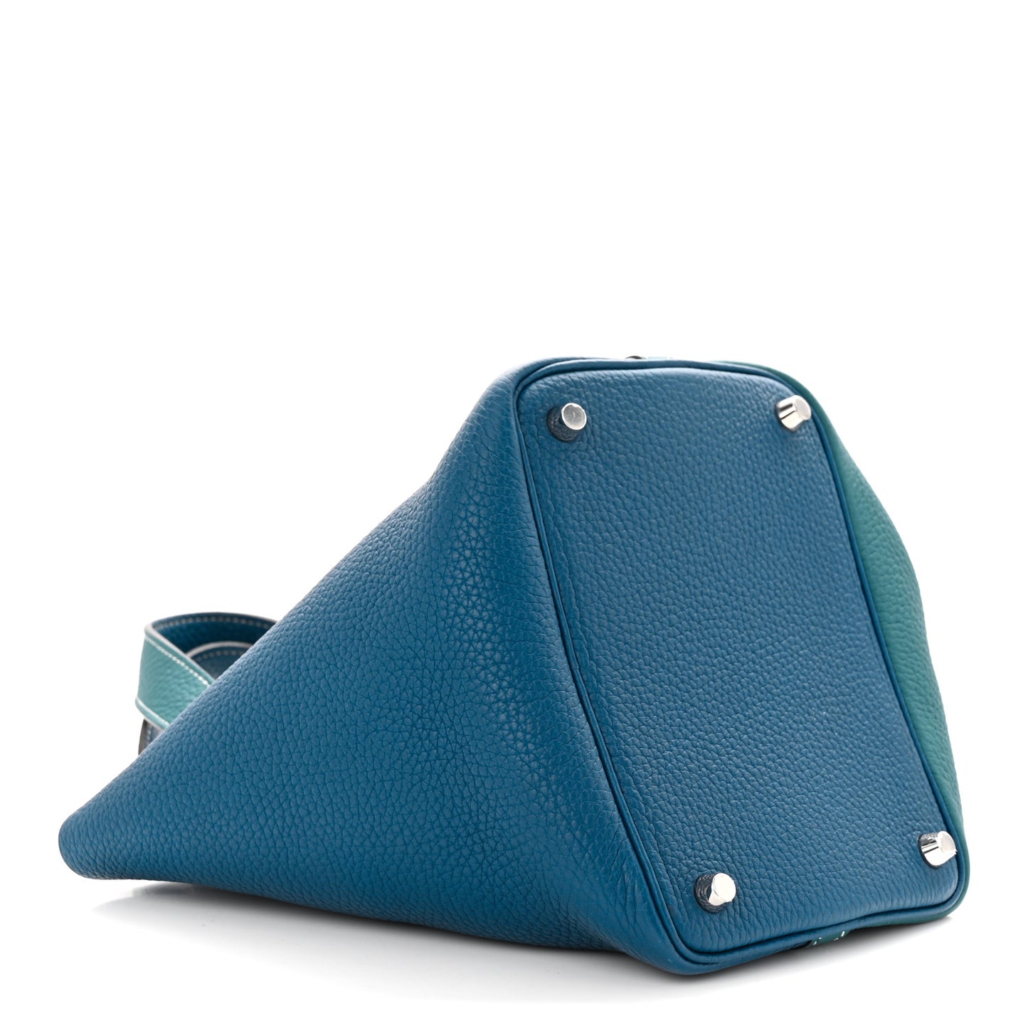 Taurillon Clemence Casaque Picotin Lock 18 PM Vert Bosphore Deep Bleu