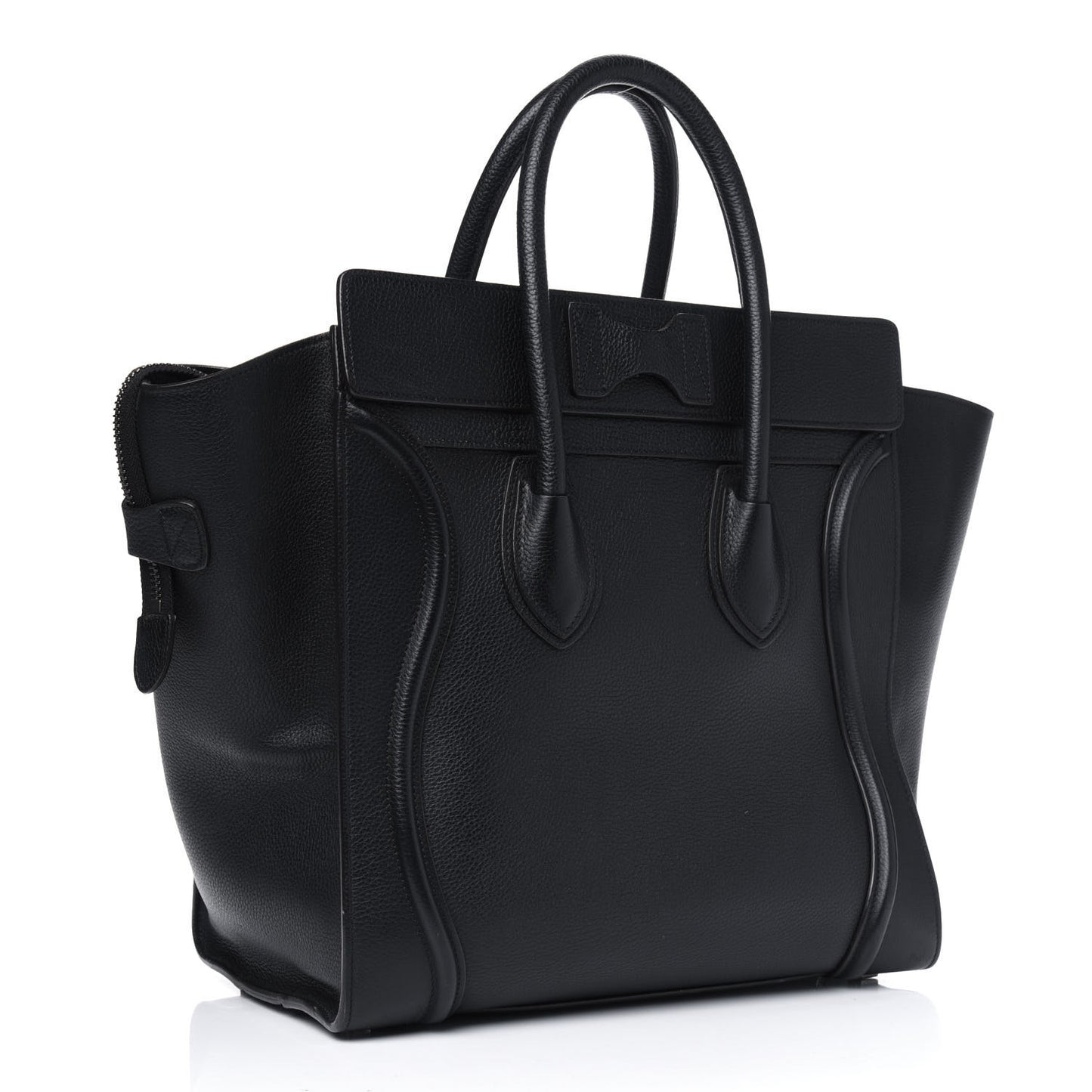 Drummed Calfskin Mini Luggage Black