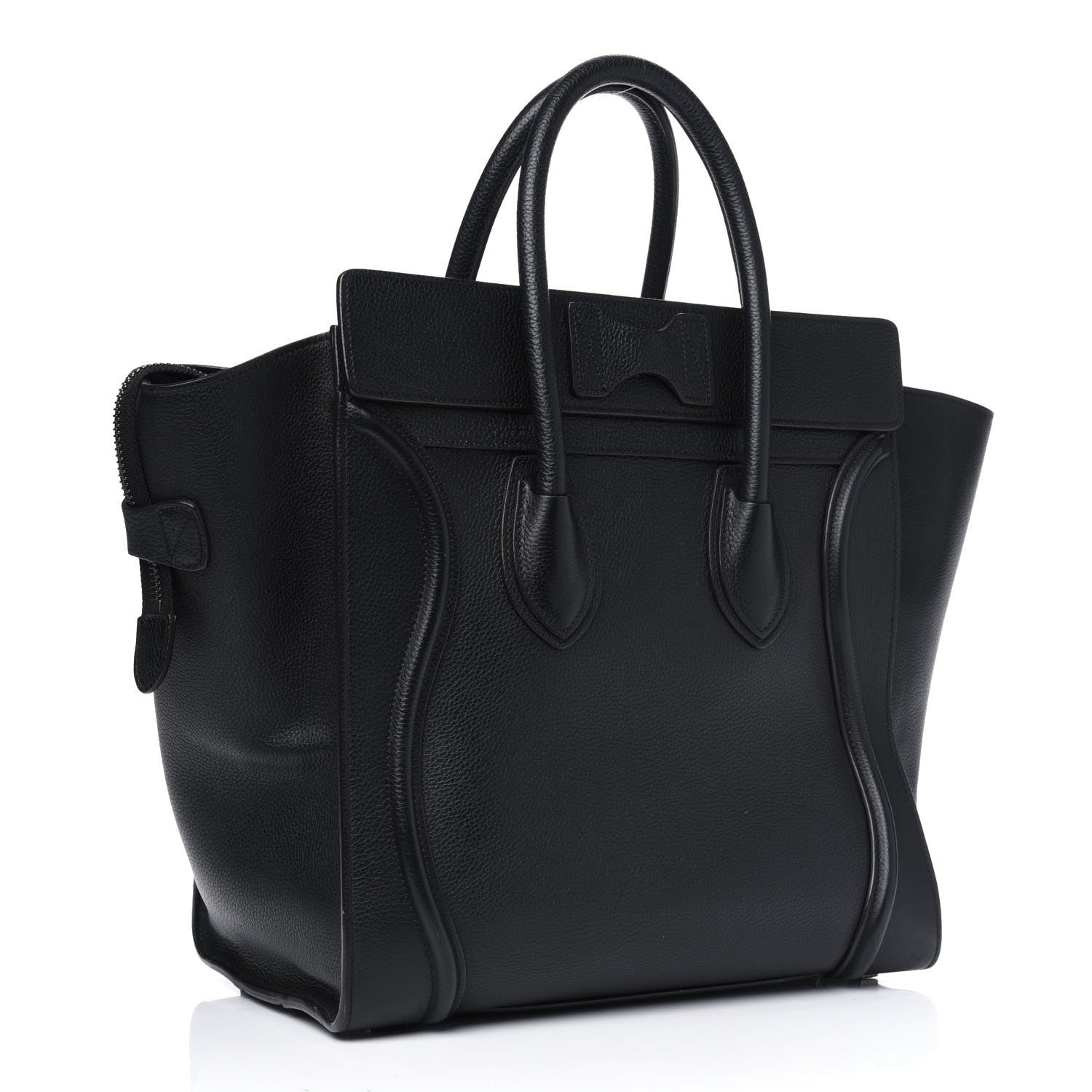 Celine Drummed Calfskin Mini Luggage Black 2 of 5