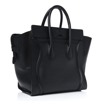 Celine Drummed Calfskin Mini Luggage Black 2 of 5