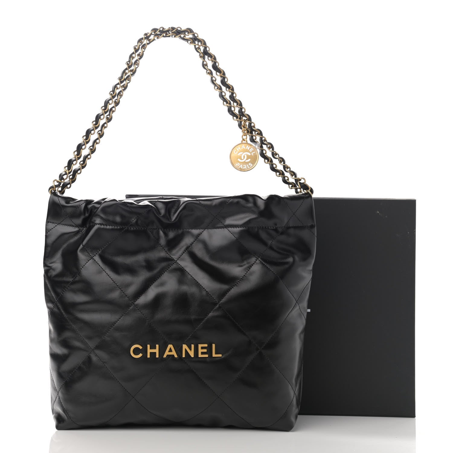 Chanel Shiny Calfskin Quilted Small Chanel 22 Black 12 of 12
