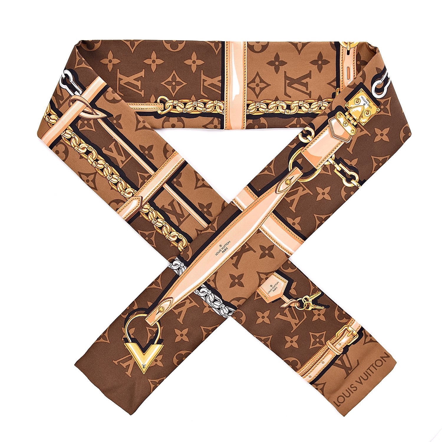 Louis Vuitton Silk Monogram Confidential Bandeau Brown 1 of 3