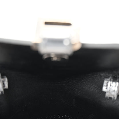 Balenciaga Metallic Calfskin Crocodile Embossed Hourglass Top Handle Bag Mini Silver 7 of 10