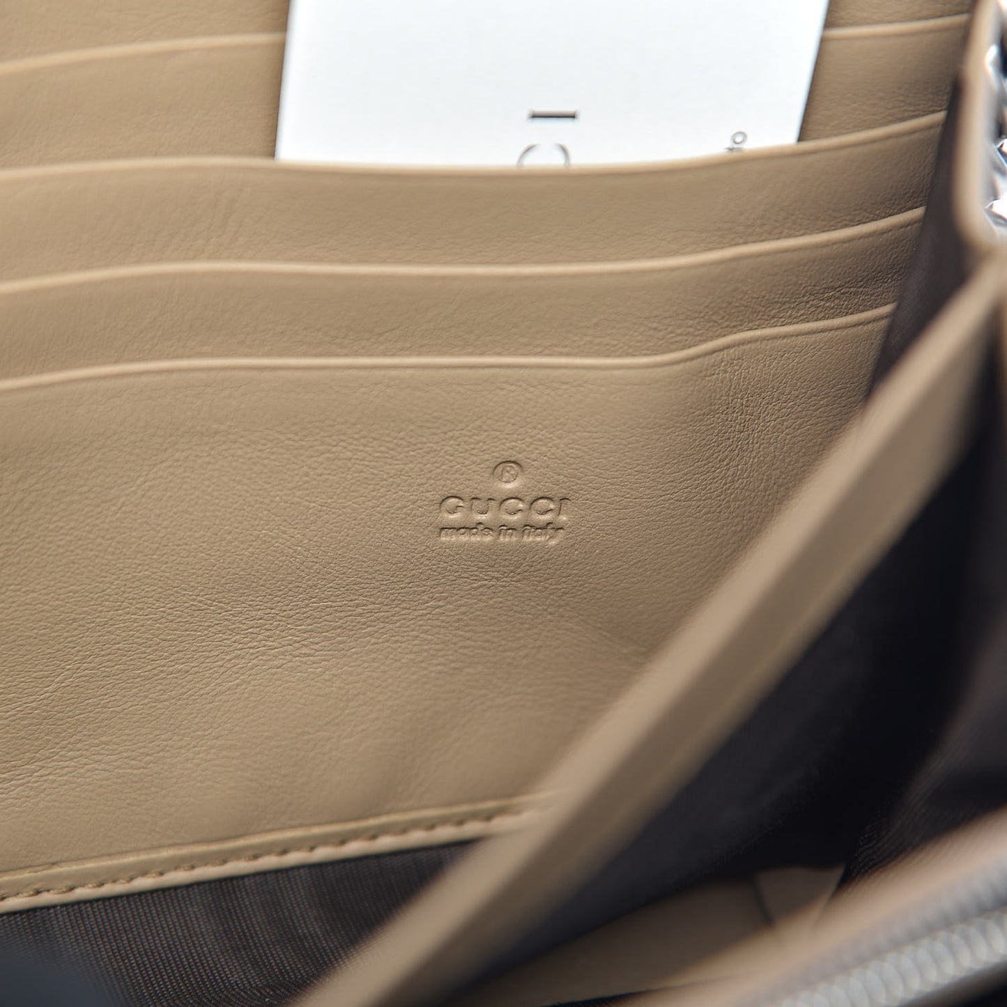 GG Supreme Monogram Mini Dionysus Chain Wallet Beige Taupe
