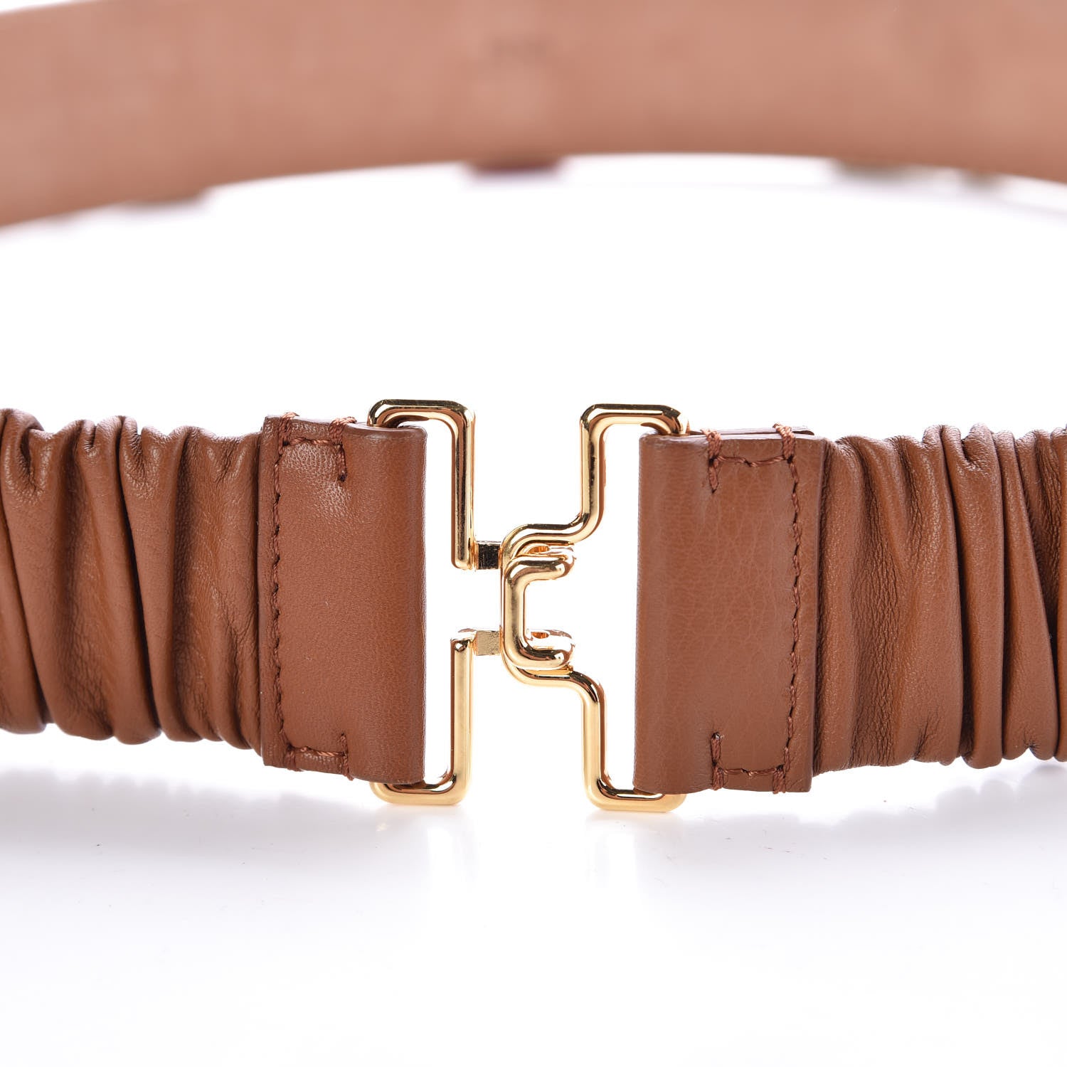 Fendi Calfskin Flowerland Belt 85 30 Brown Multicolor 5 of 5