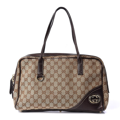 Gucci Monogram New Britt Medium Boston Dark Brown 1 of 11