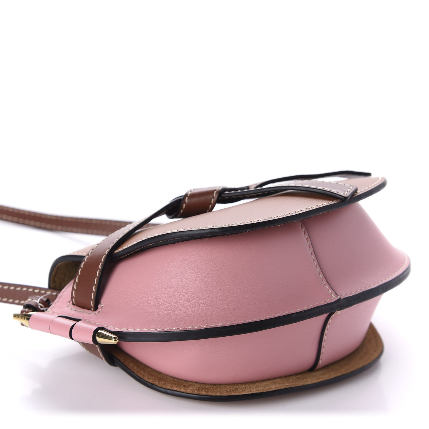 Calfskin Mini Gate Crossbody Bag Pastel Pink Tan