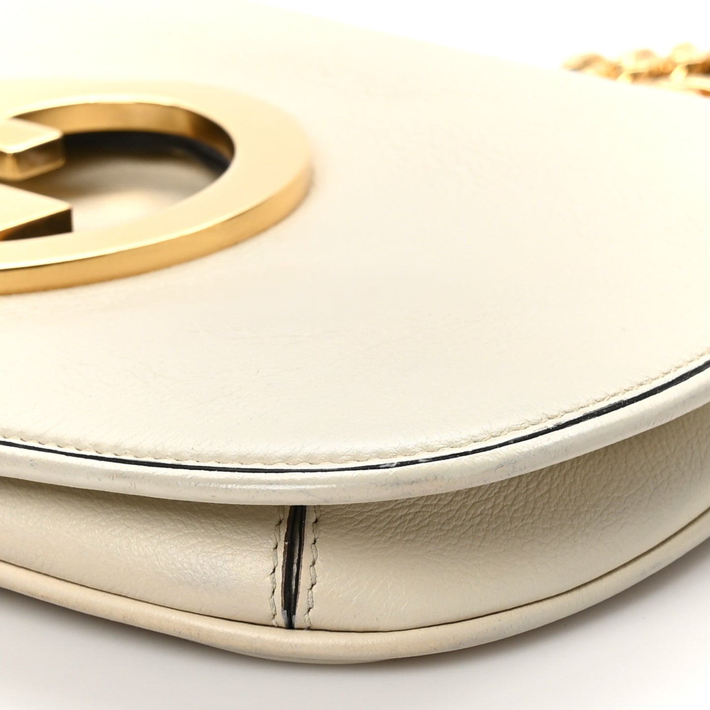 Roxy Calfskin Blondie Chain Shoulder Flap Bag Mystic White