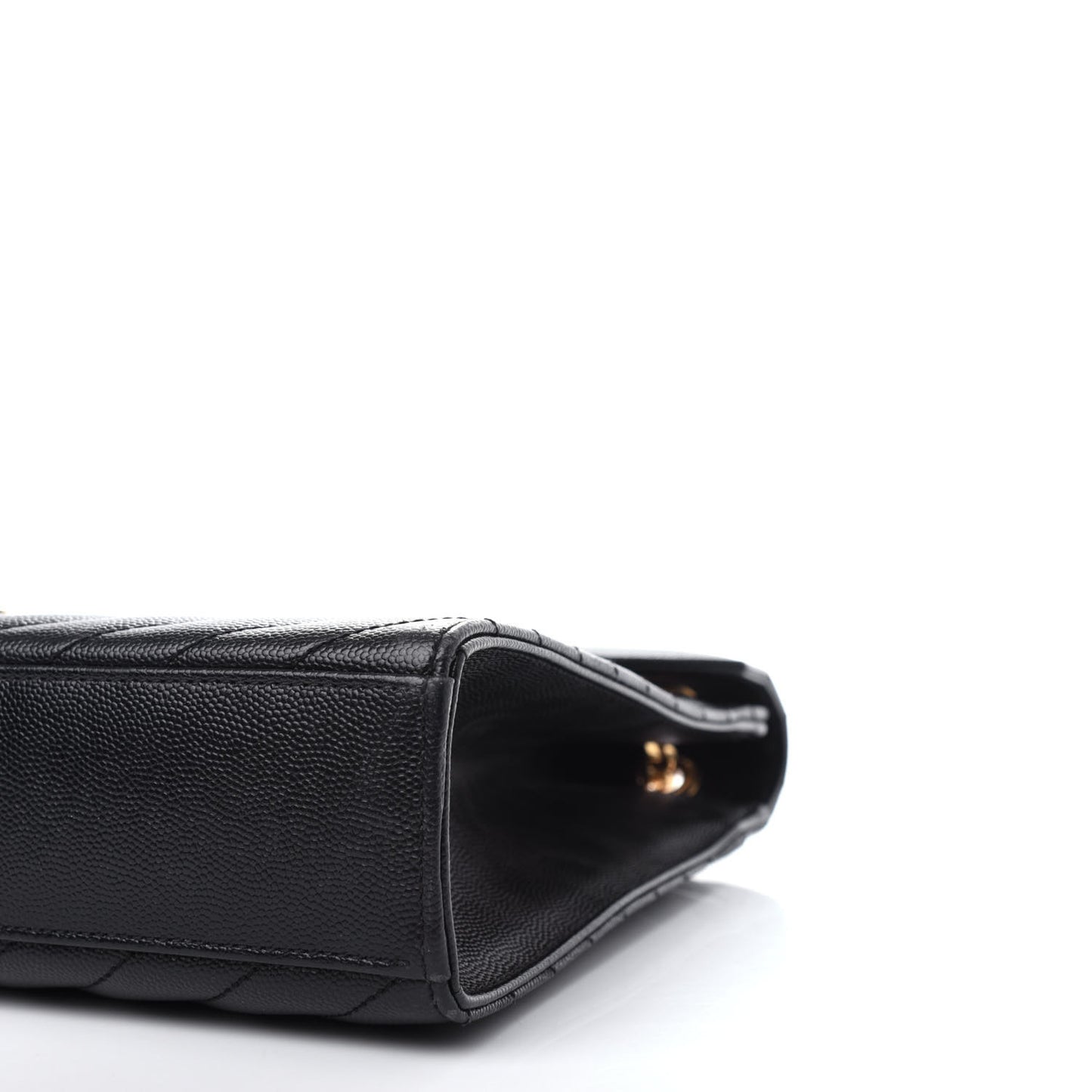 Grain De Poudre Matelasse Chevron Large Monogram Satchel Black