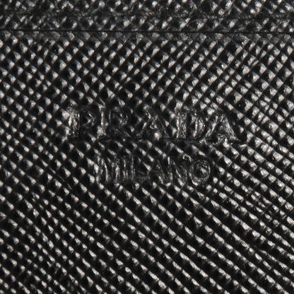 Prada Saffiano Metal Oro Chain Wallet Nero Black 6 of 10