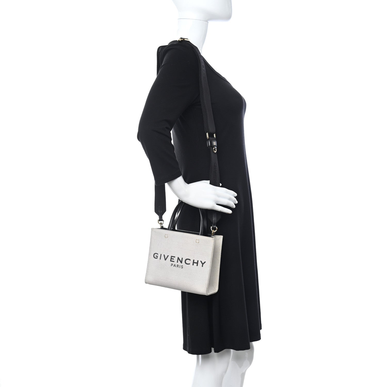 Givenchy Canvas Mini Bond Shopper Tote Beige Black 2 of 9