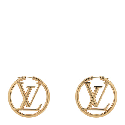 Louis Vuitton Metal Louise Hoop Earrings Gold 1 of 5