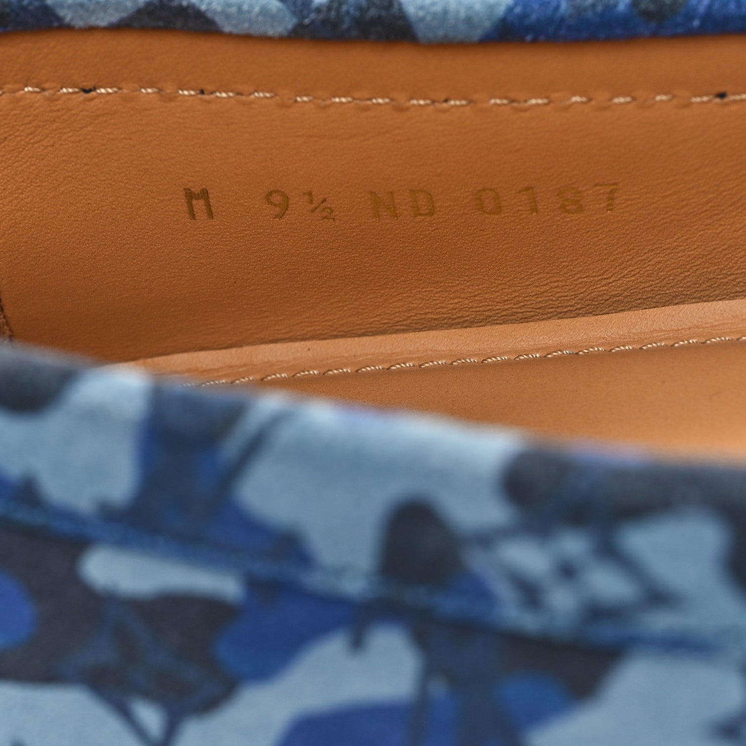 Louis Vuitton Suede Monogram Camo Mens Driver Mocassin 9.5 Blue 9 of 9