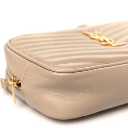 Saint Laurent Calfskin Matelasse Monogram Mini Lou Camera Bag Dark Beige 9 of 11