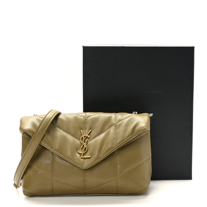 Saint Laurent Lambskin Quilted Toy Loulou Puffer Monogram Chain Satchel Hazel Green 10 of 10
