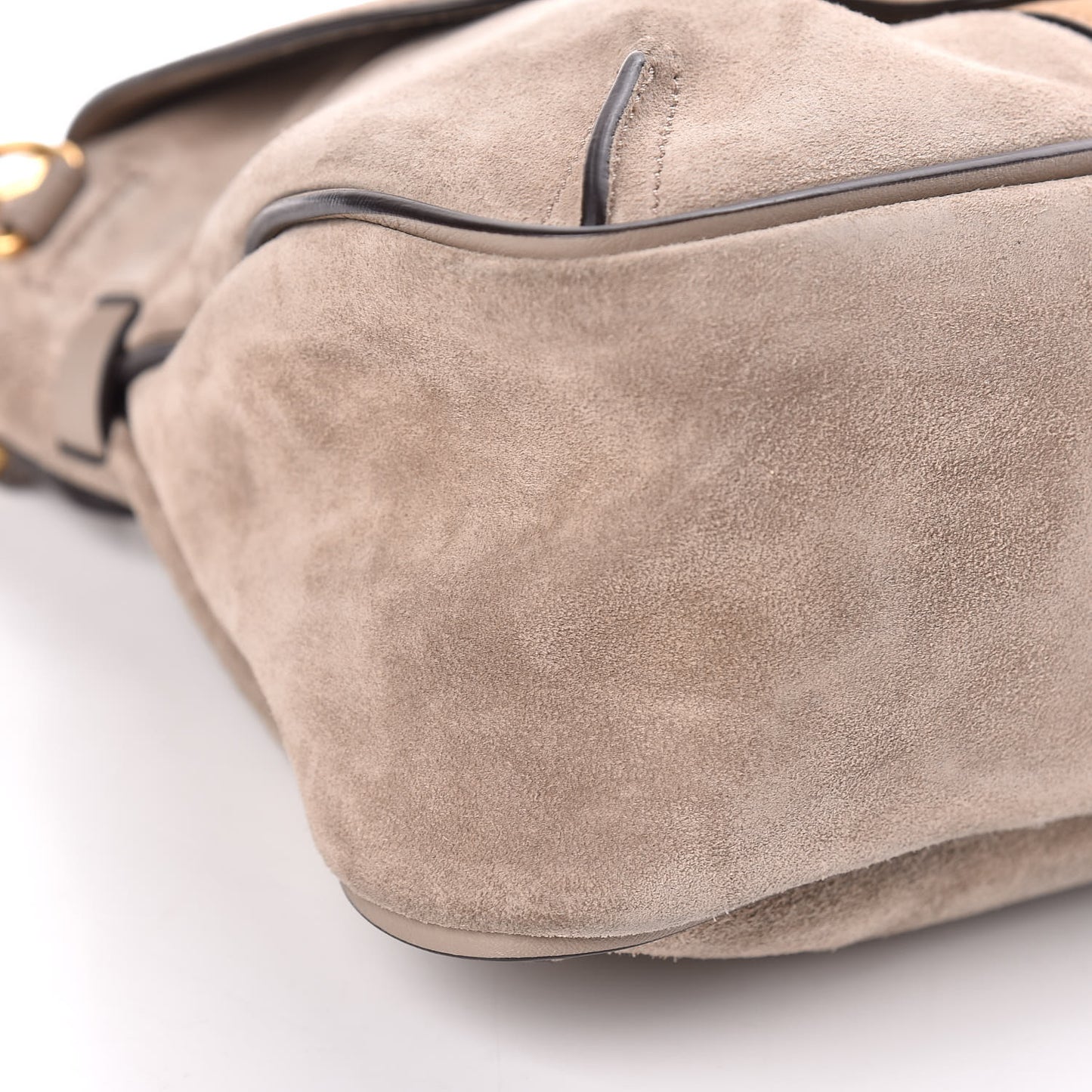 Suede Calfskin Small Lexa Shoulder Bag Motty Grey