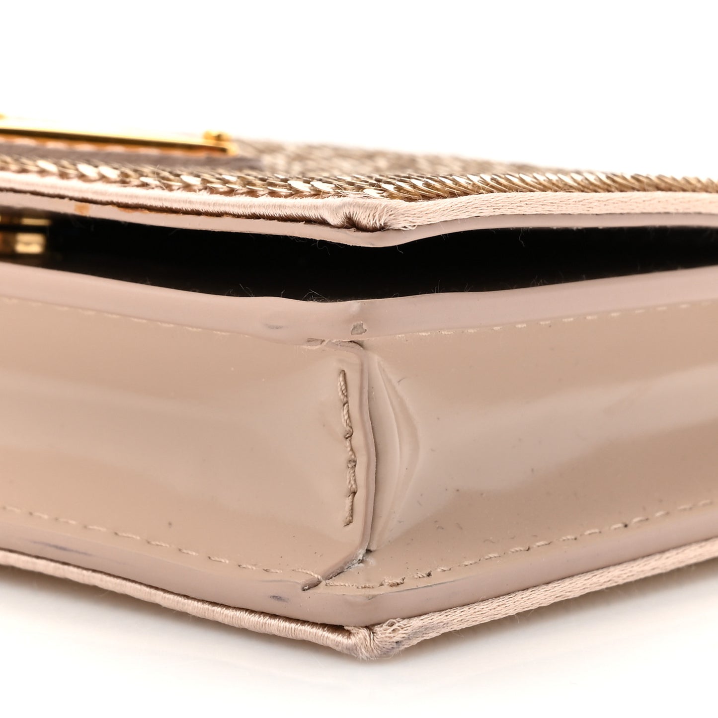 Paillettes Sequin Metal Triangle Logo Card Holder With Strap Cammeo