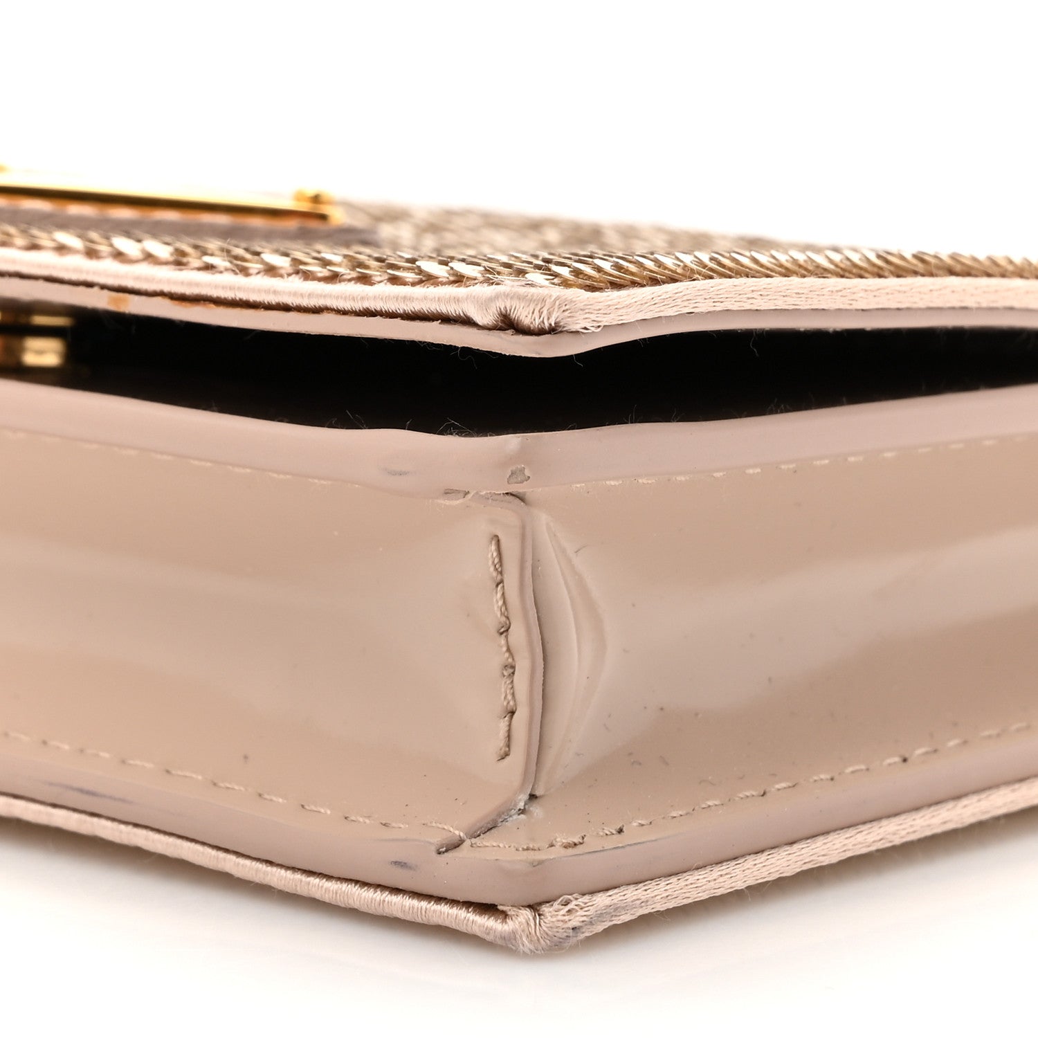 Prada Paillettes Sequin Metal Triangle Logo Card Holder With Strap Cammeo 9 of 11