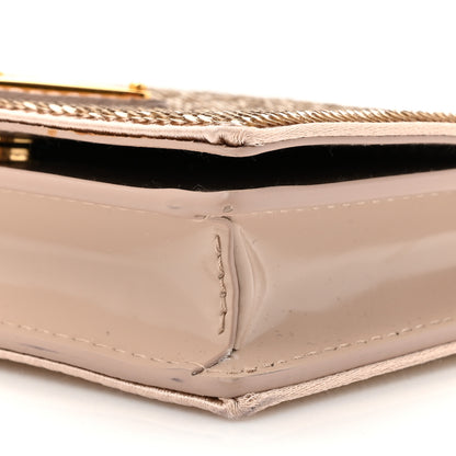 Prada Paillettes Sequin Metal Triangle Logo Card Holder With Strap Cammeo 9 of 11