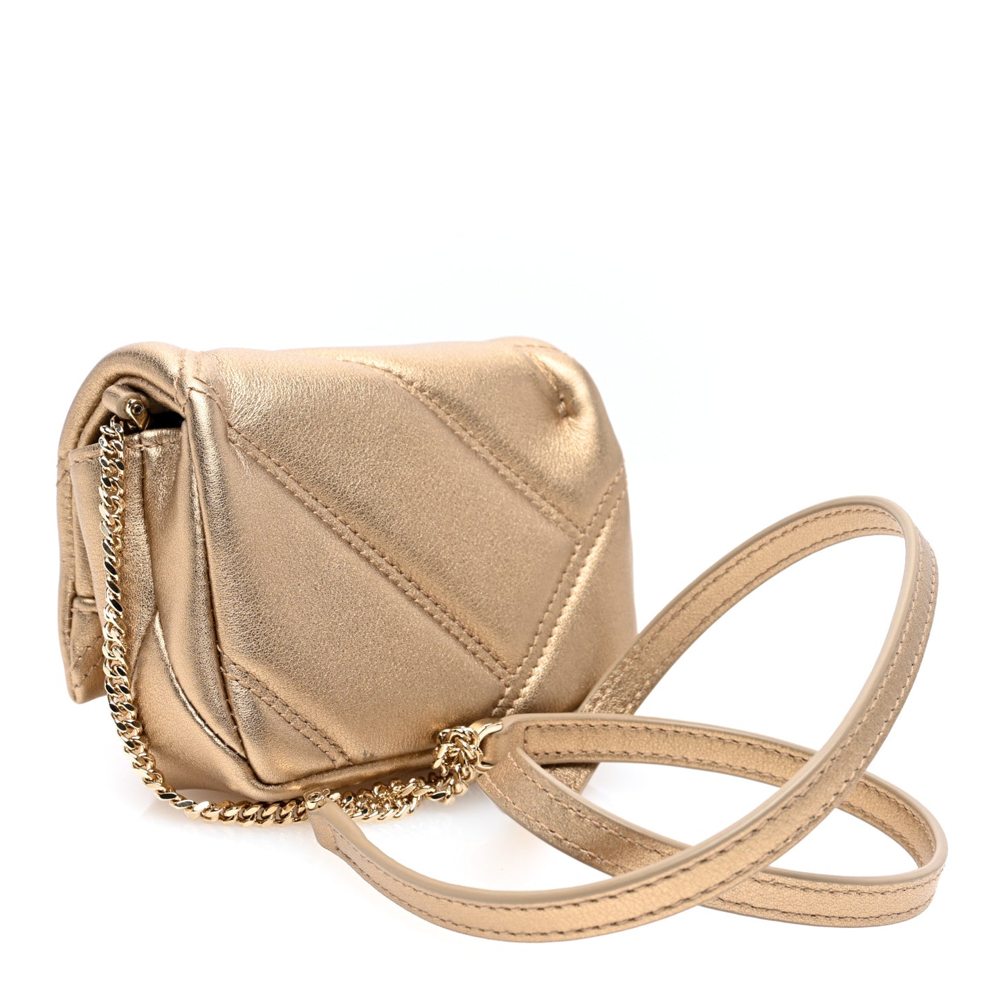 Metallic Calfskin Serpenti Cabochon Micro Bag Gold