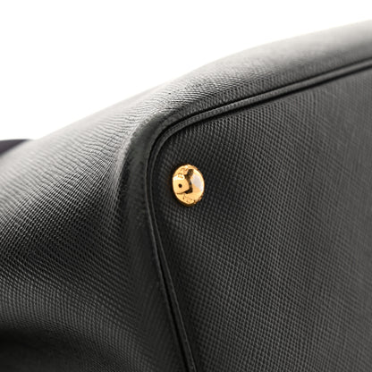 Prada Saffiano Cuir Medium Double Bag Black Fuoco 21 of 24