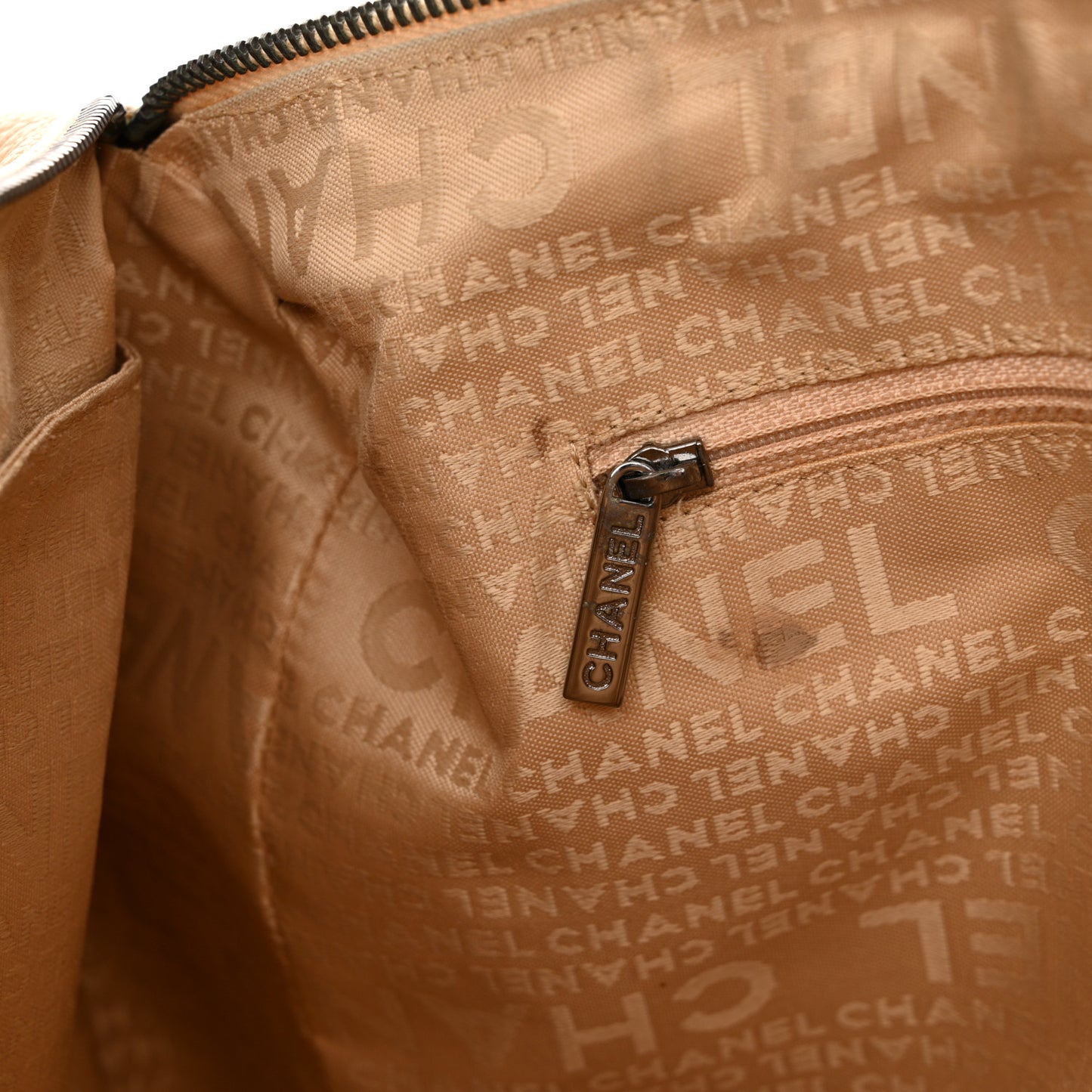 Caviar Square Stitched Large Tote Beige