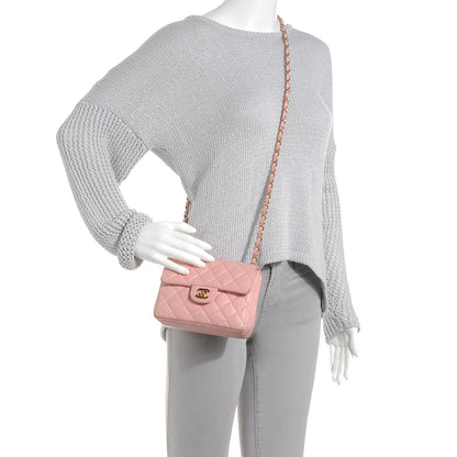 Chanel Caviar Quilted Mini Flap Pink 2 of 13