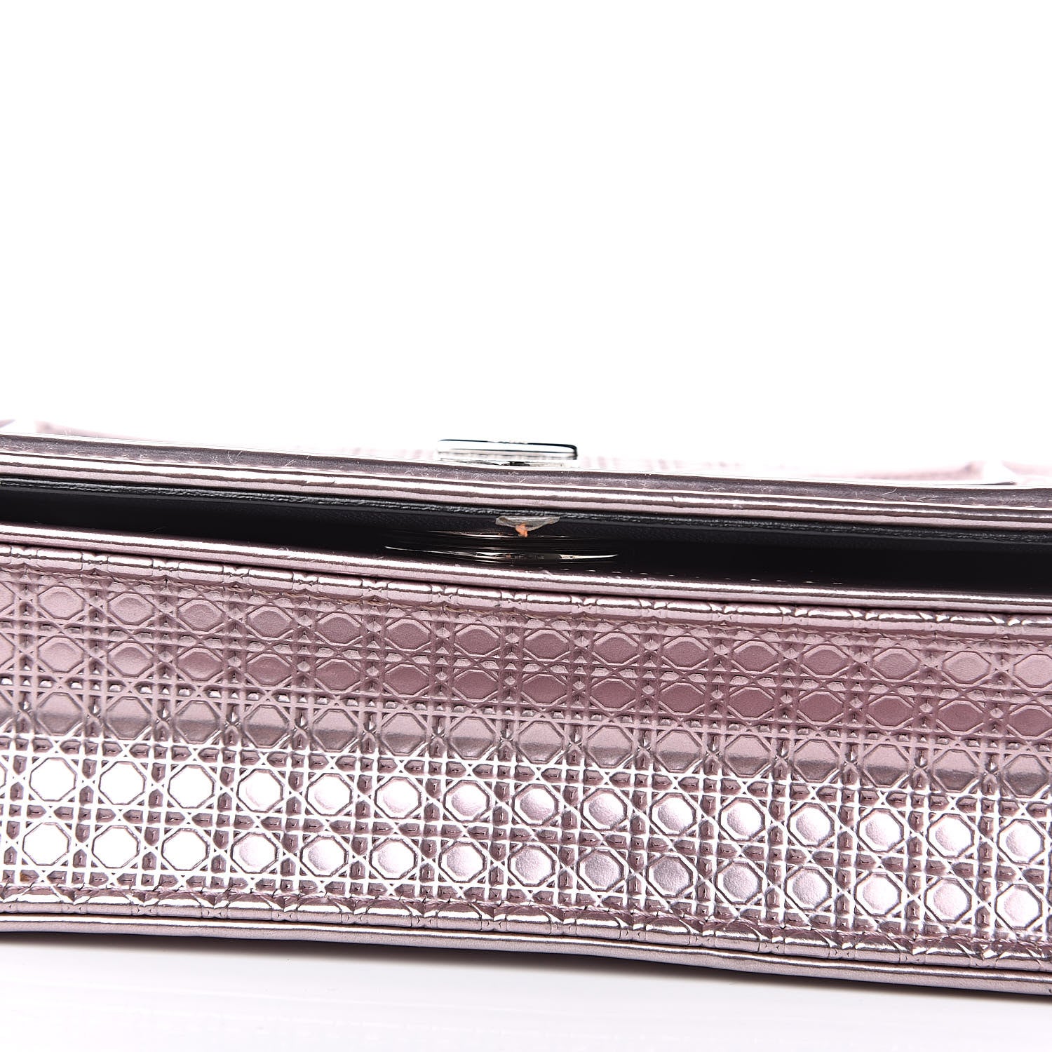Christian Dior Metallic Patent Micro-Cannage Mini Diorama Flap Bag Pink 9 of 12