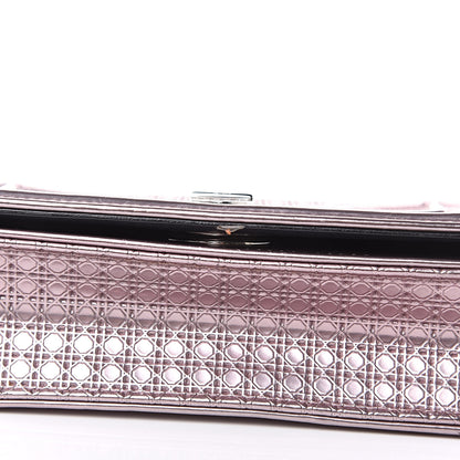 Christian Dior Metallic Patent Micro-Cannage Mini Diorama Flap Bag Pink 9 of 12