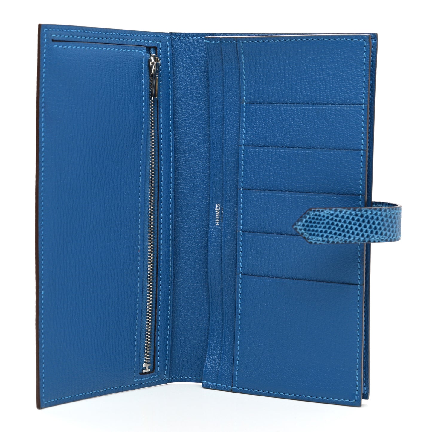 Lizard Bearn Gusset Wallet Bleu Saphir