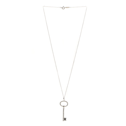 Tiffany Sterling Silver Twist Oval Key Pendant Necklace 3 of 6