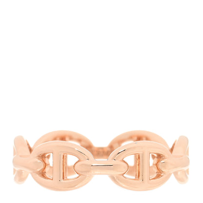 Hermes 18K Rose Gold PM Chaine d'Ancre Enchainee Ring 54 6.75 1 of 5