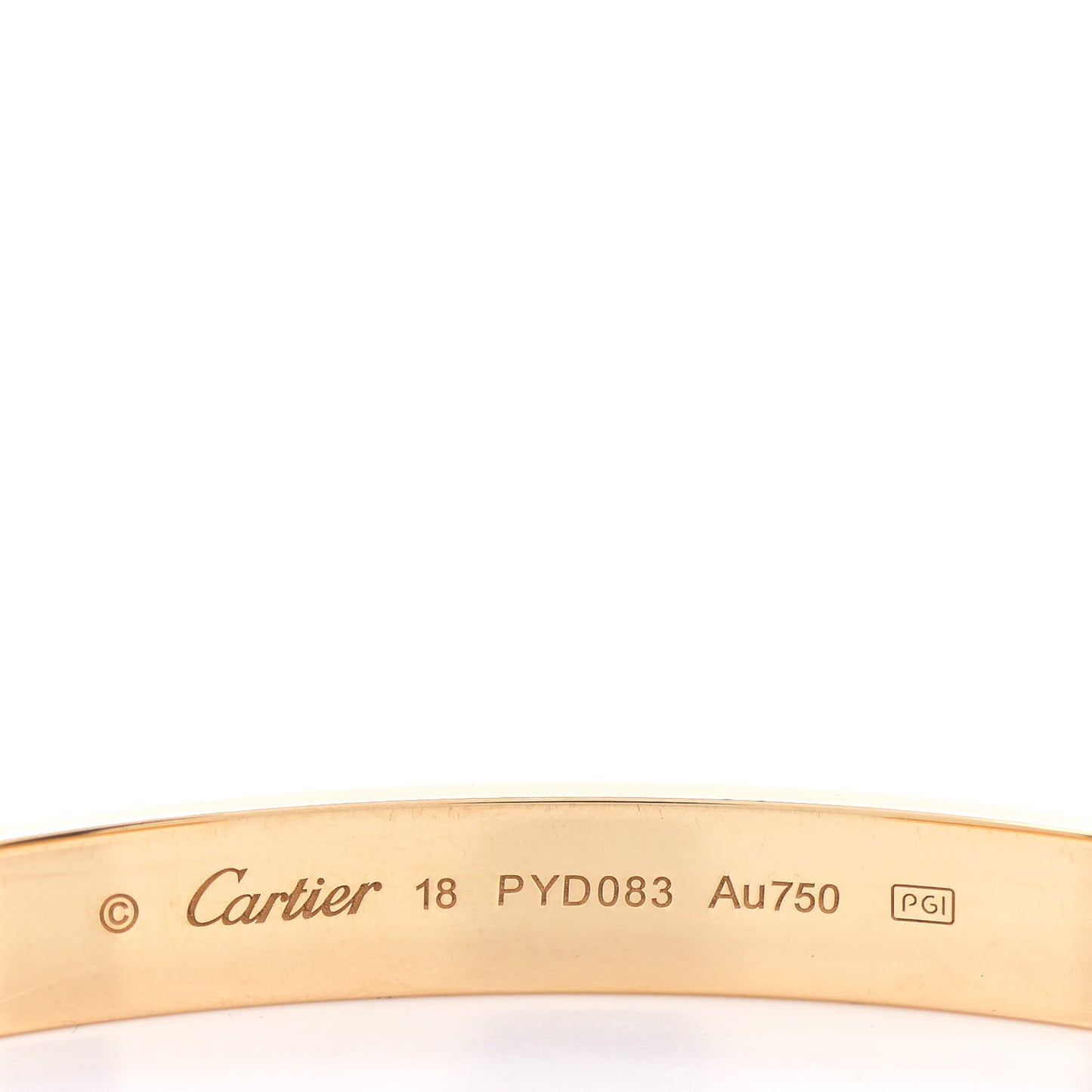 18K Yellow Gold LOVE Cuff Bracelet 18