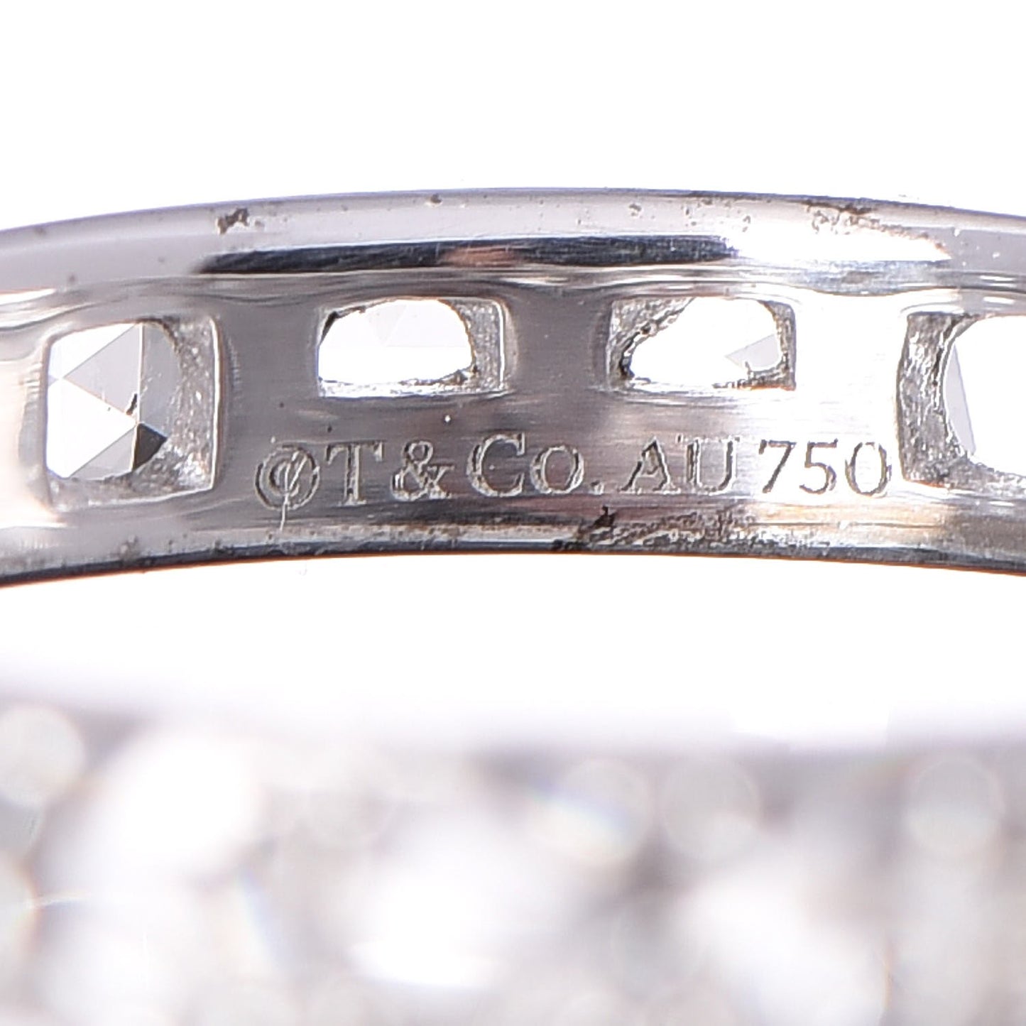 18K White Gold Diamond Metro Rose Cut Eternity Band Ring 54 7