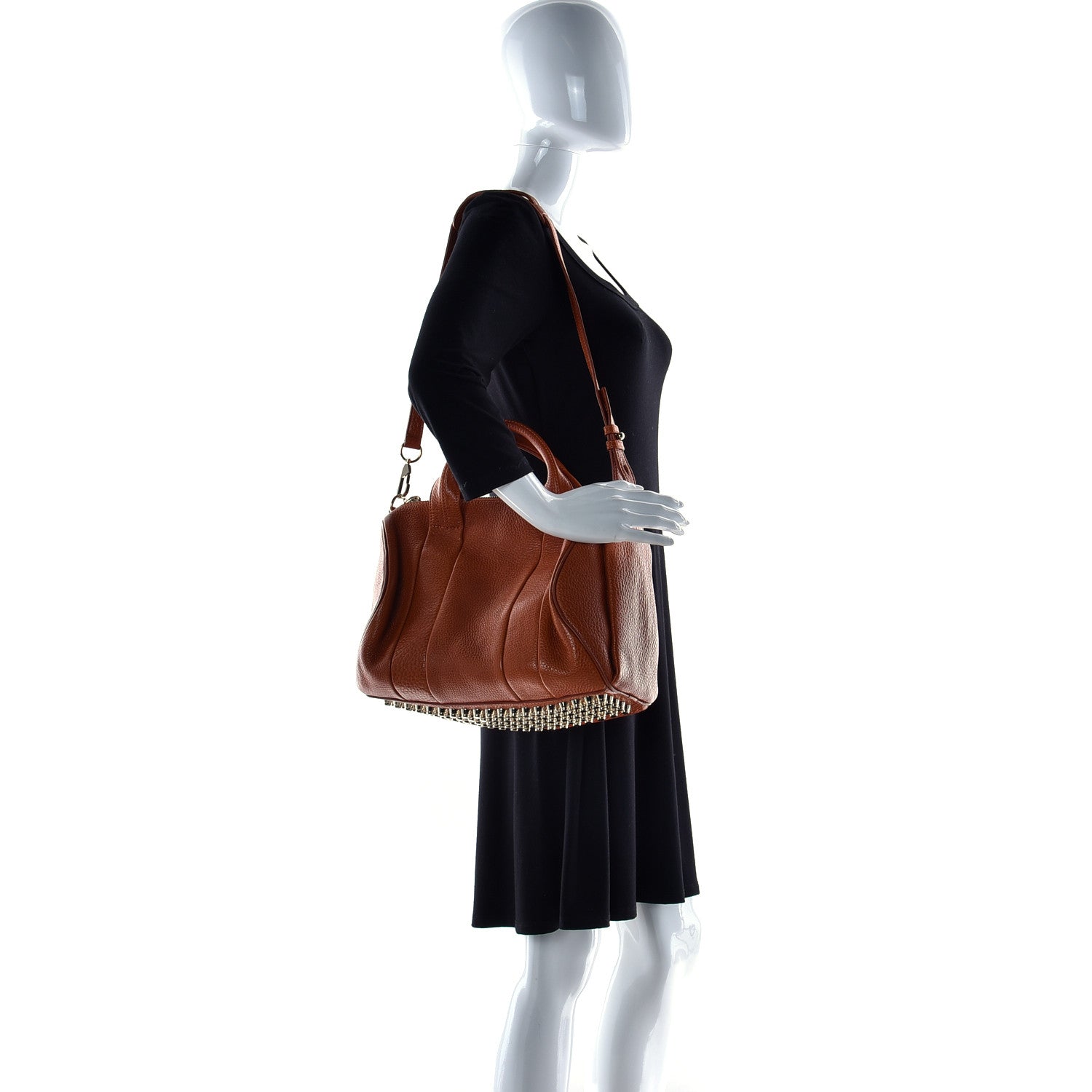 Alexander Wang Pebbled Lambskin Rocco Gold Hardware Brown 2 of 16