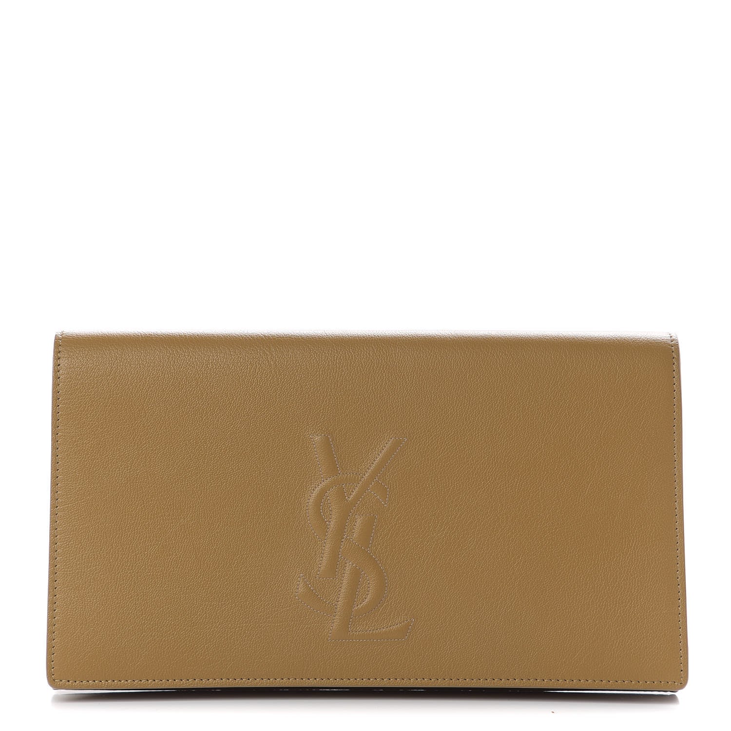 Saint Laurent Calfskin Monogram Large Belle De Jour Clutch Beige 1 of 6
