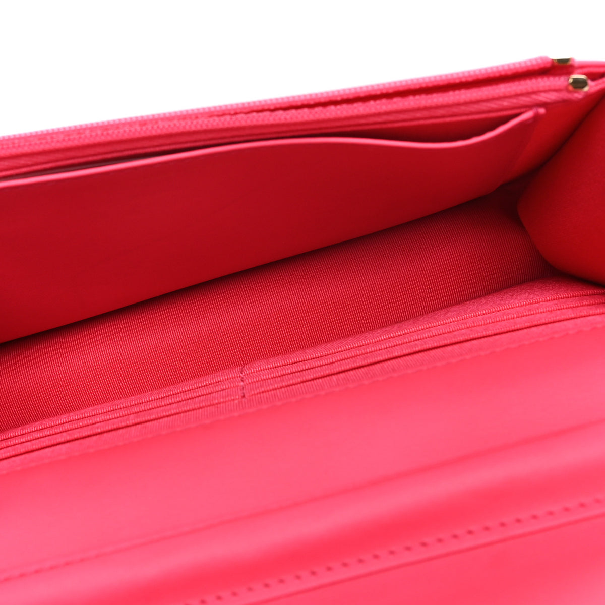 Patent Calfskin Quilted Wallet On Chain WOC Pink