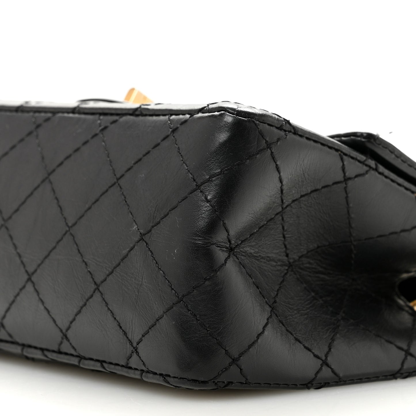 Aged Calfskin Quilted 2.55 Reissue Mini Flap Black