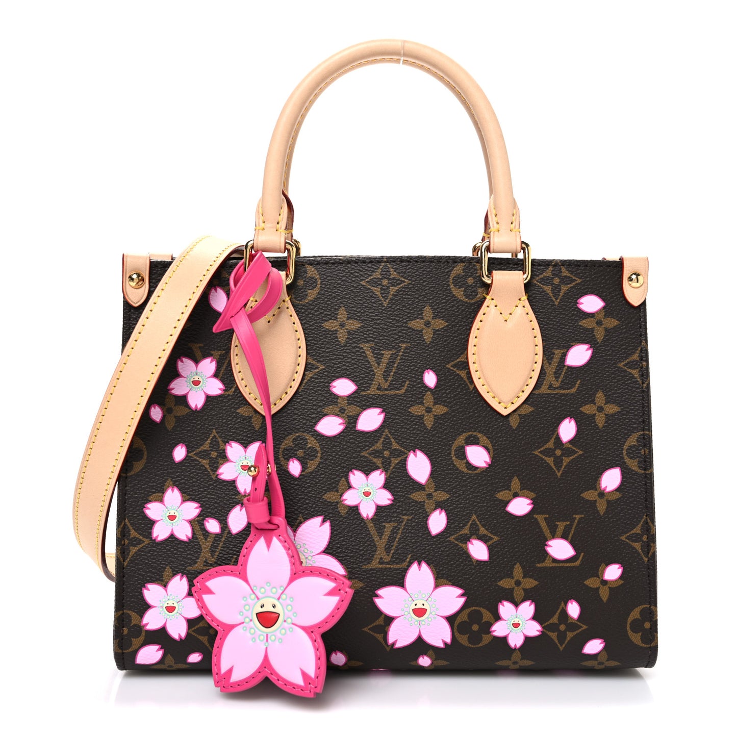 LV X TM Monogram Cherry Blossom Onthego PM Sakura Brown