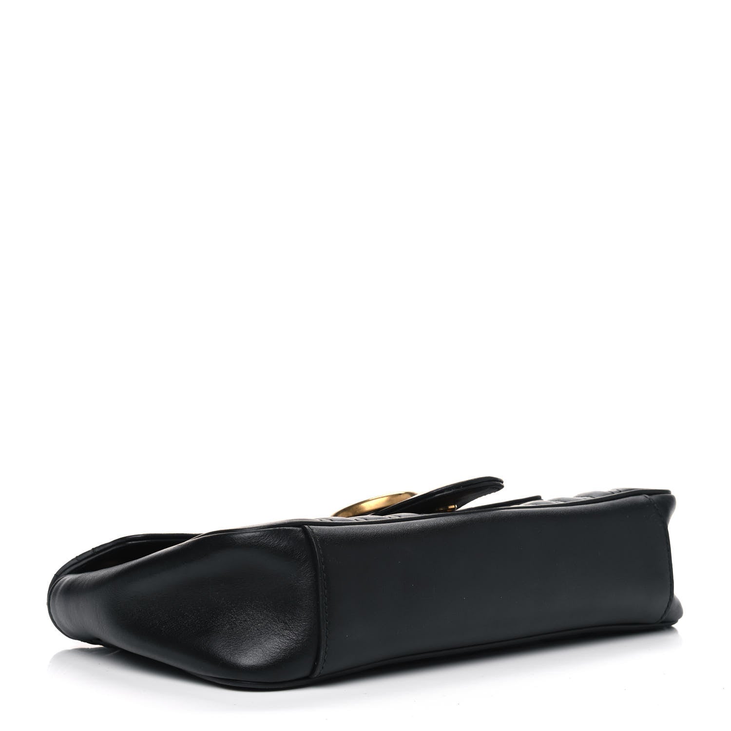 Gucci Calfskin Matelasse Small GG Marmont Shoulder Bag Black 3 of 9