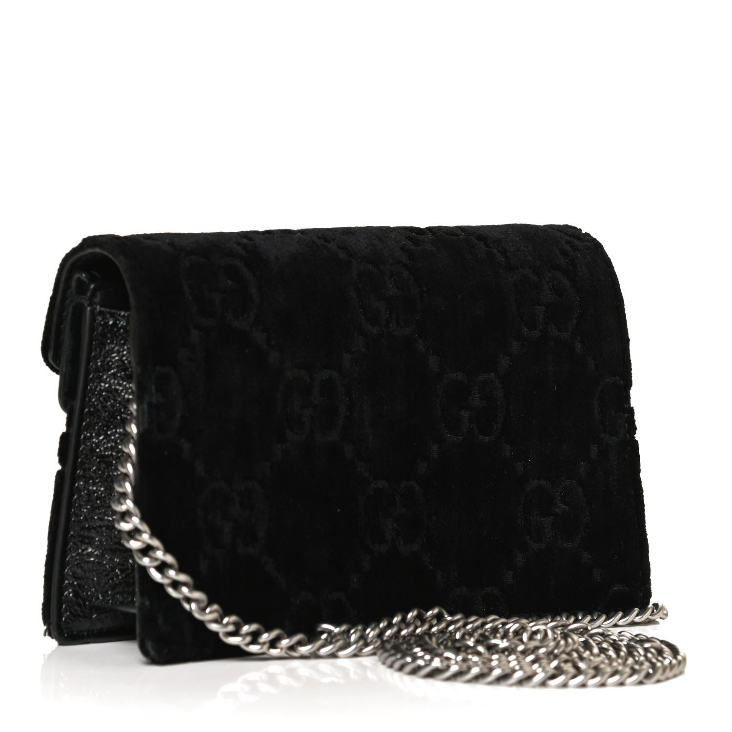 Gucci Velvet GG Monogram Super Mini Dionysus Shoulder Bag Black 3 of 10