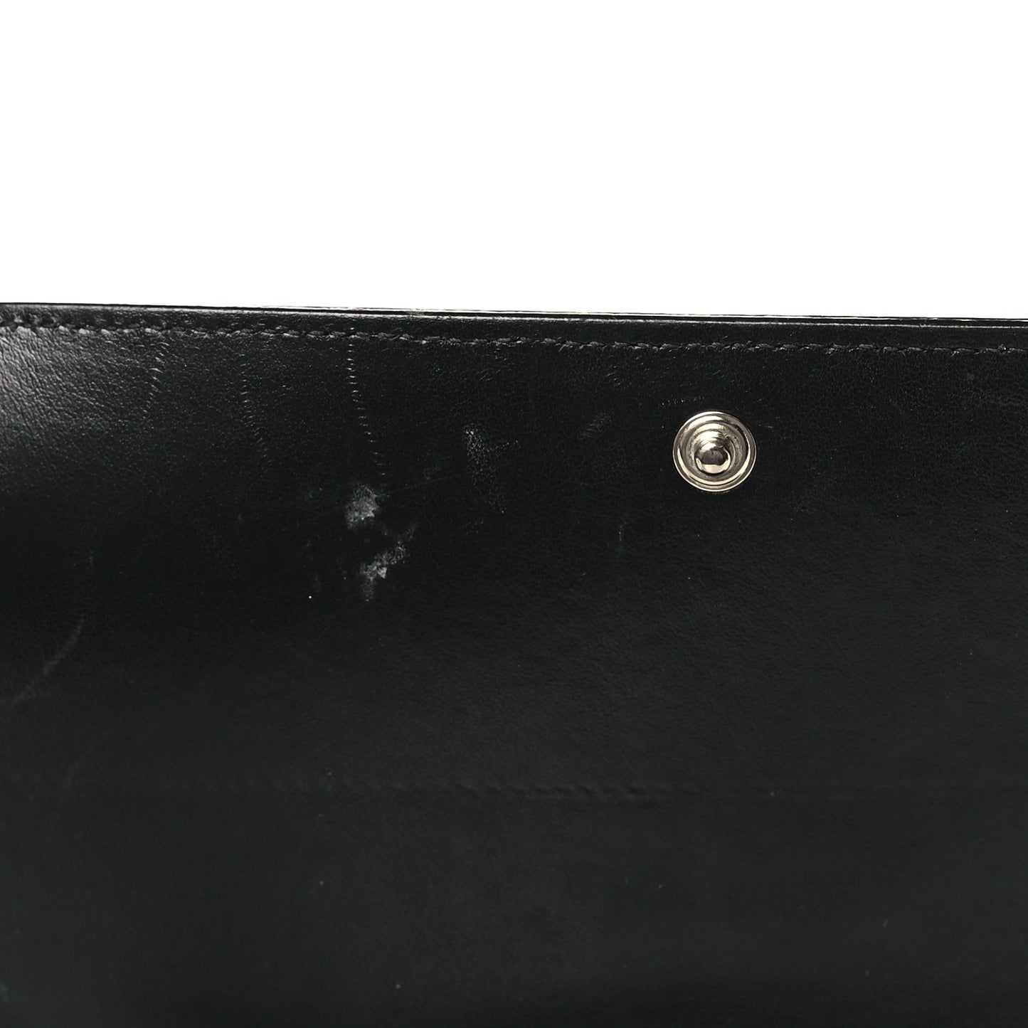 Calfskin Crocodile Embossed Monogram Flap Wallet Black
