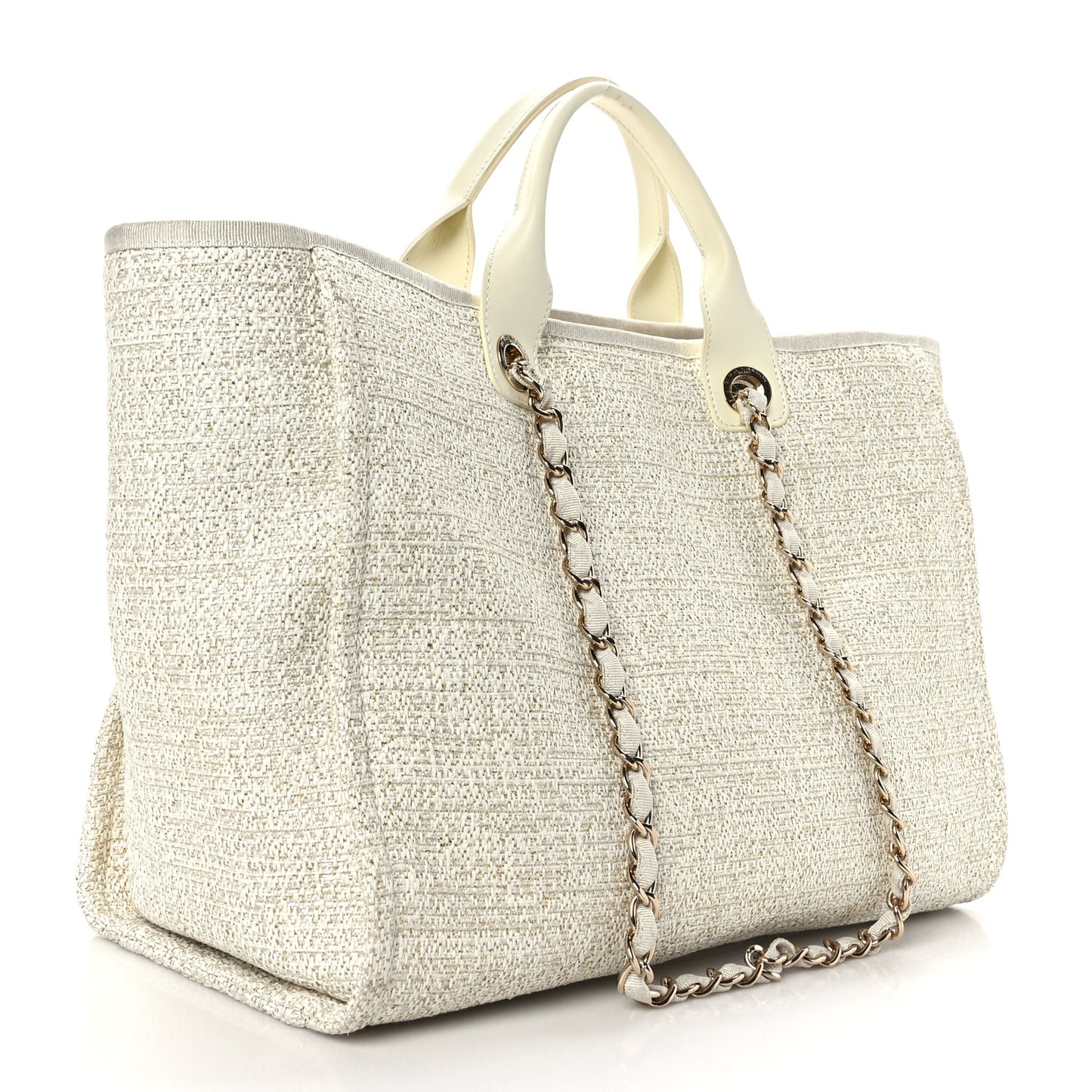 Canvas Large Deauville Tote Ivory