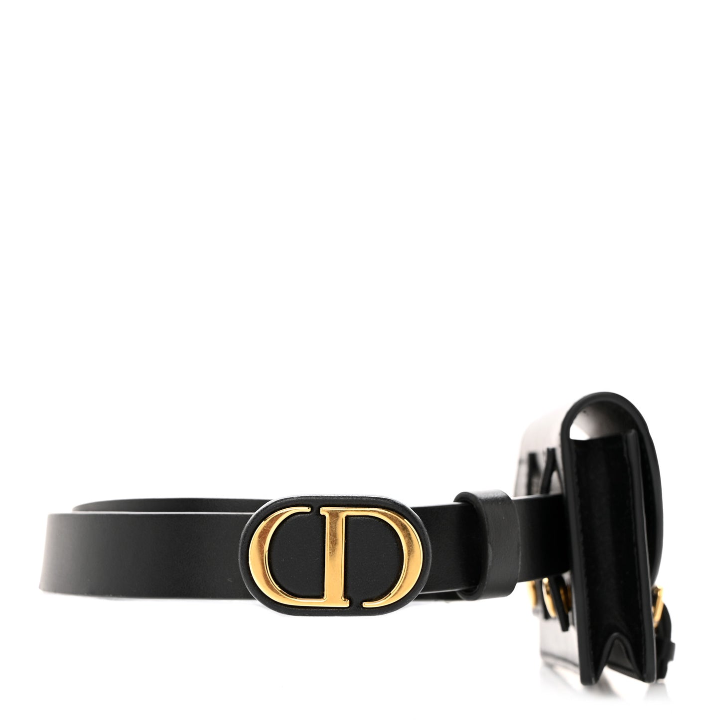 Calfskin Bobby CD Belt With Removable Pouch 90 Black