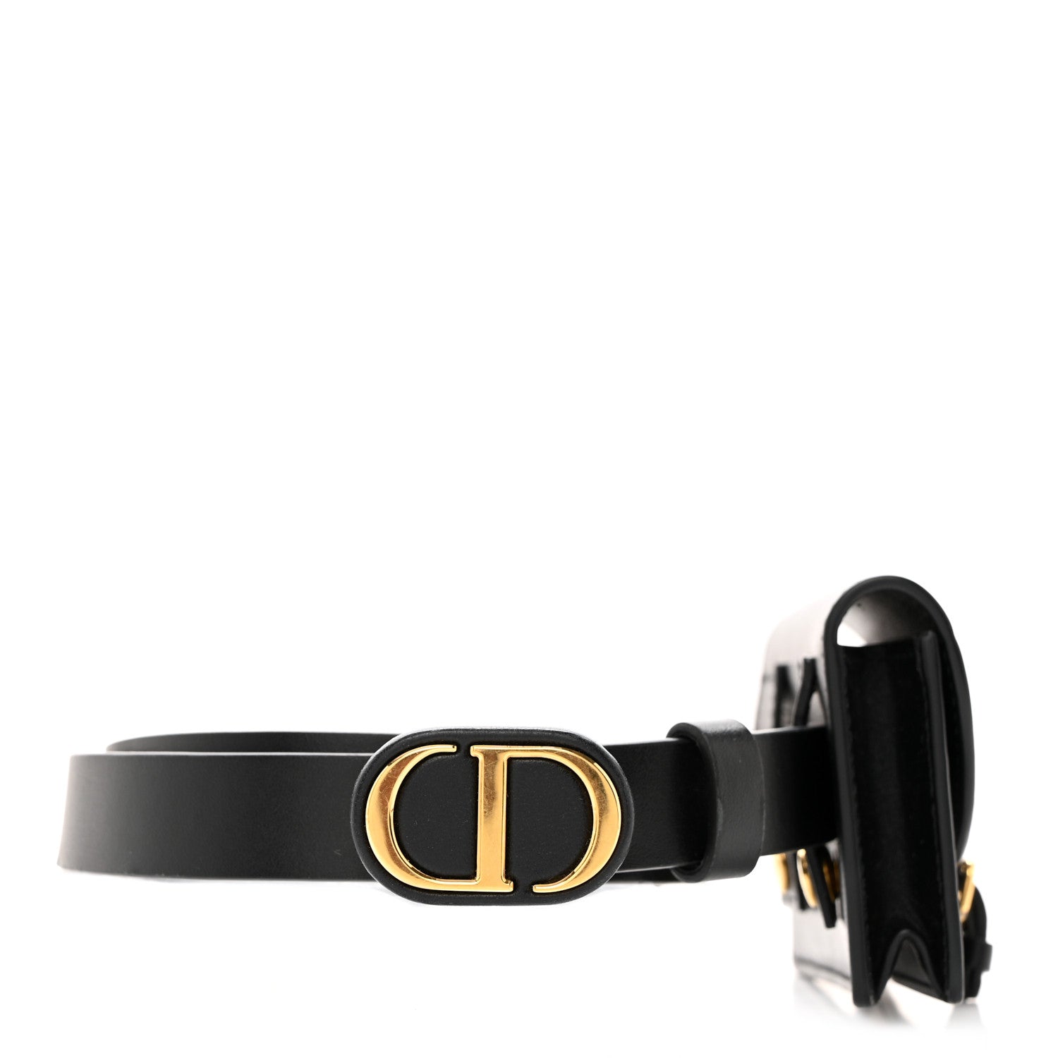 Christian Dior Calfskin Bobby CD Belt With Removable Pouch 90 Black 1 of 8