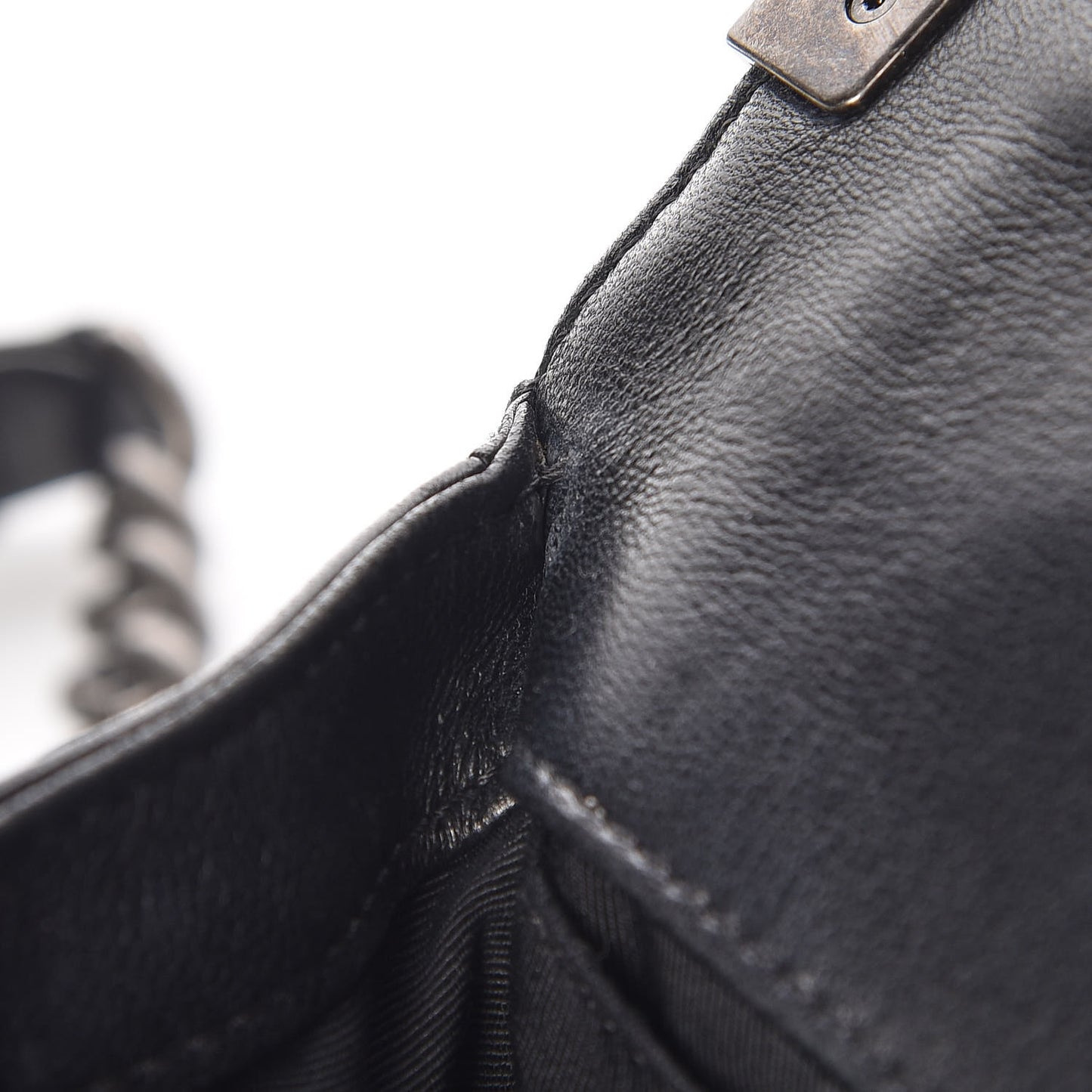 Lambskin Quilted Small Boy Flap Black