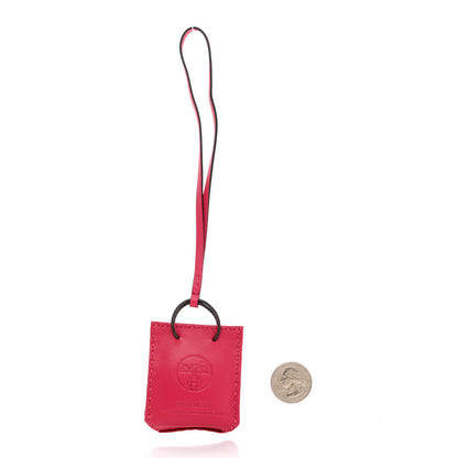 Hermes Milo Lambskin Swift Shopping Bag Charm Rose Mexico 2 of 4