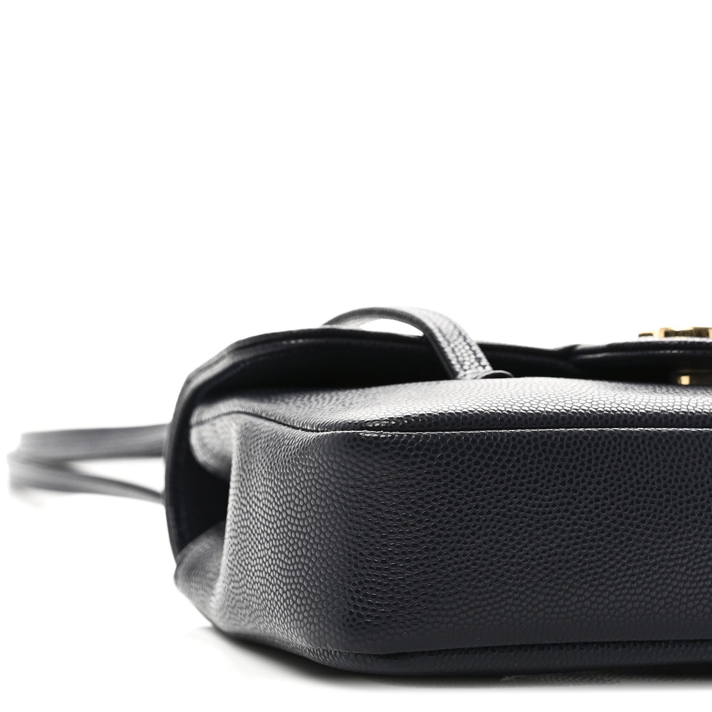 Shiny Caviar Mini Preppy Coco Shoulder Bag Dark Blue