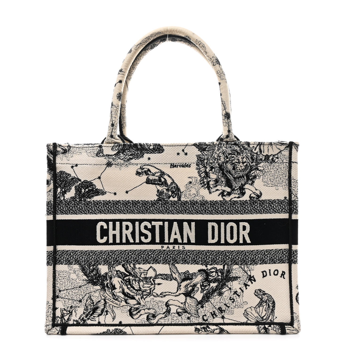 Christian Dior Canvas Zodiac Toile De Jouy Embroidered Medium Book Tote Latte 1 of 13